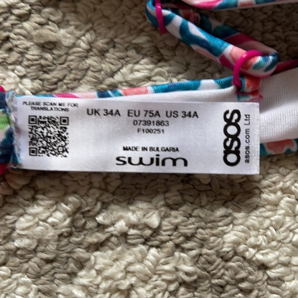 ASOS Pink Mosaic Underwire Bikini Top - Picture 3 of 3